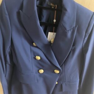 Quince Navy Blazer with Gold Accents Size XS NEW With Tags.